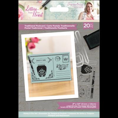 Crafter's Companion Letters From The Heart  Clear Stamps & Die - Traditional Postcard